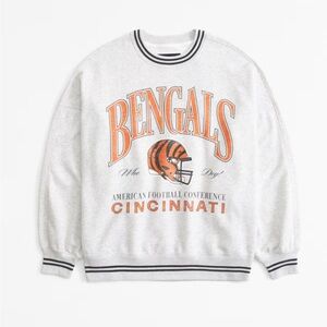 Cincinnati Bengals Graphic Oversized Sunday Crew Pullover Sweatshirt NFL